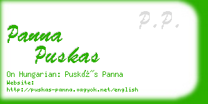 panna puskas business card